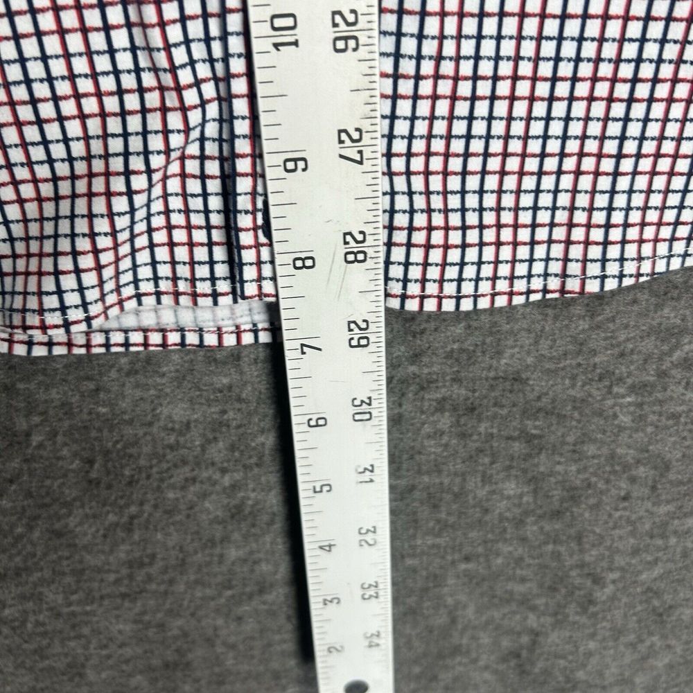 Butter Cloth Shirt Mens Large White Blue red Checked Button Up‎ Geometric Preppy - Picture 8 of 14